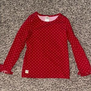 Wildflowers Red Polka Dot Long Sleeve Tee Girls size 6